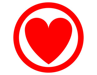 A simple heart icon in a circle