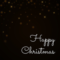 Happy Christmas greeting card. Sparse starry snow background. Sparse starry snow on brown background. Gorgeous vector illustration.