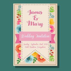 wedding invitation flower chic