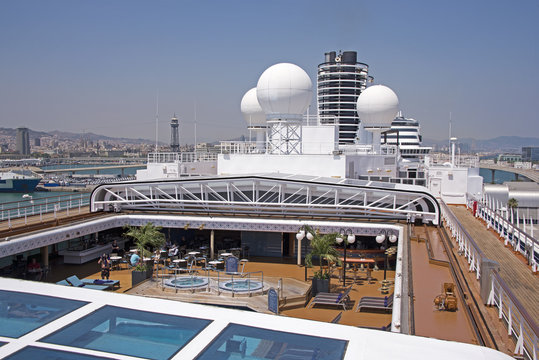 Upper deck of a cruise ship