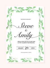 wedding invitation card with marble