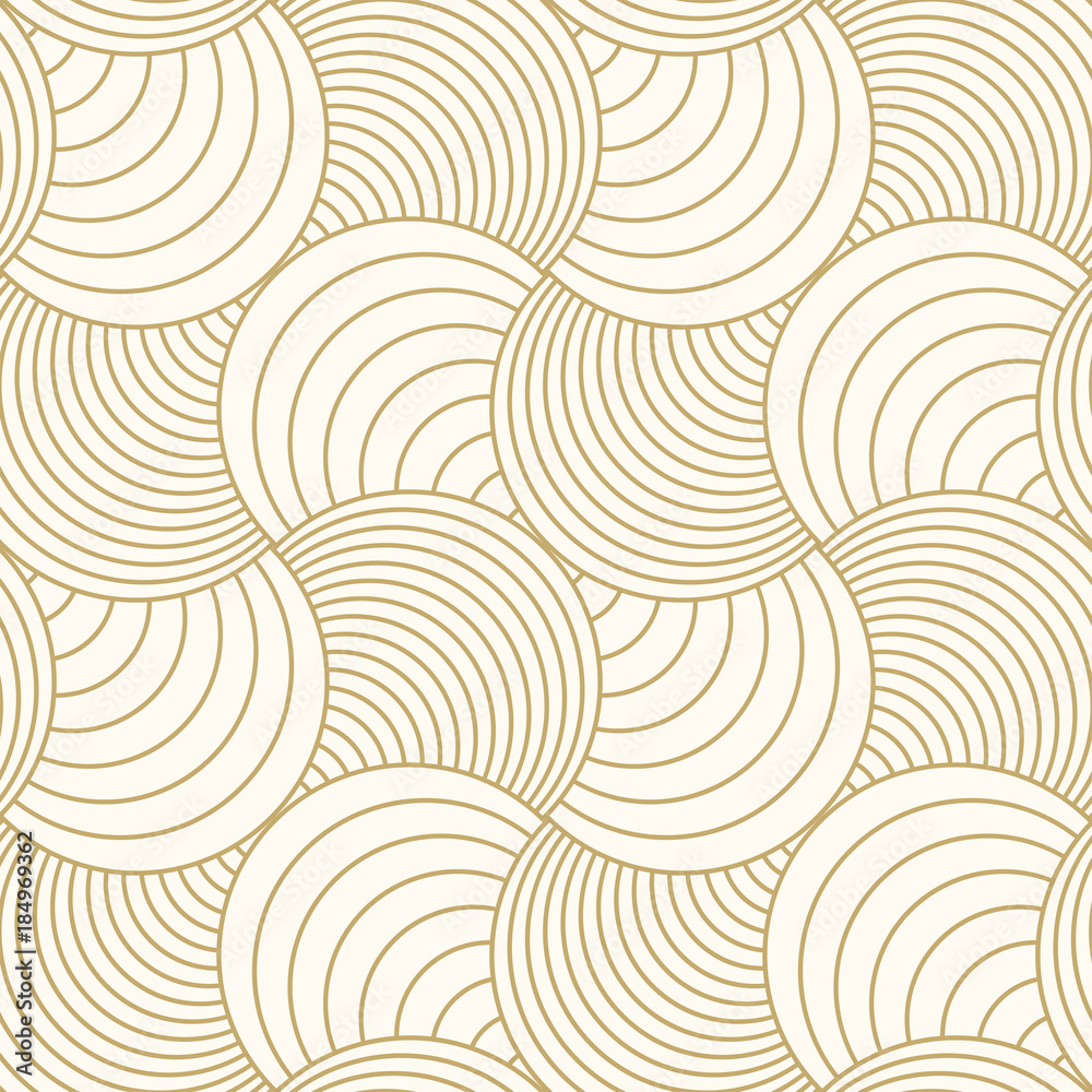 Poster pattern seamless circle abstract wave background stripe gold luxury color and line. geometric line v