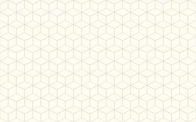 Tapeten Geometrischer abstrakter Hintergrundvektor des Würfels. Linie nahtlose Muster Würfelform Goldfarbe. Weihnachten Hintergrund. © Strawberry Blossom