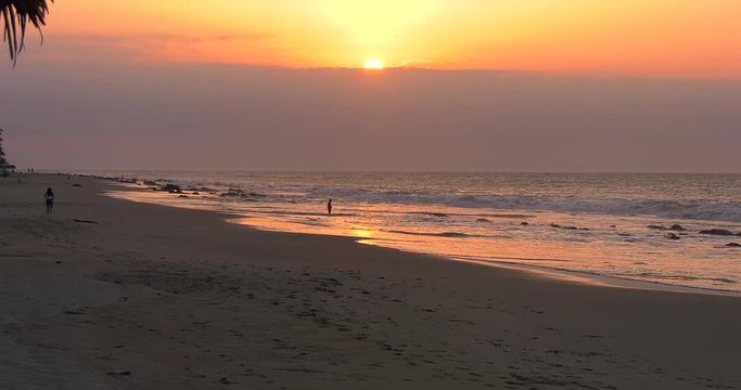 Sun set time at Marcona Beach, Peru