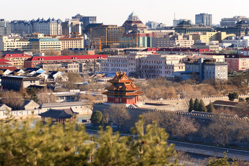 beijing skyline and Forbidden City