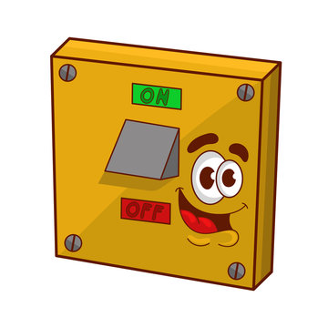 funny cartoon switch vector illustration