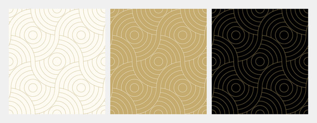 Pattern seamless circle abstract wave background stripe gold luxury color and line. Geometric line vector. Christmas background. - 184972550