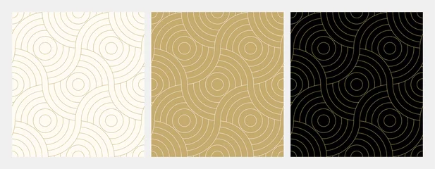 Foto op Plexiglas Pattern seamless circle abstract wave background stripe gold luxury color and line. Geometric line vector. Christmas background. © Strawberry Blossom