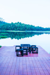 Landscape view of Mae Jok Luang reservoir