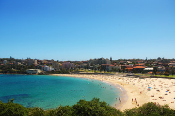 Naklejka na ściany i meble Blue sky and sea at Coogee Beach in Sydney, Australia
