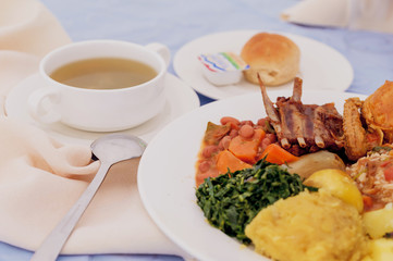 Delicious food on table