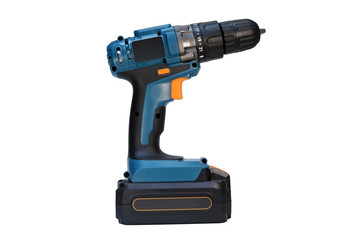 Cordless drill isolated.Electric screwdriver.