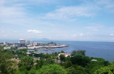 Fototapeta premium High angle sea and sky in Chonburi Thailan