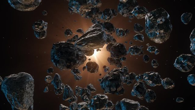 space fantasy asteroid shower background