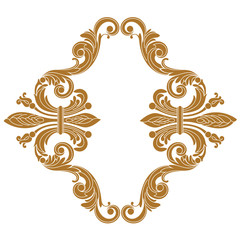 Vintage baroque ornament, corner. Retro pattern antique style acanthus. Decorative design element filigree calligraphy vector. - stock vector