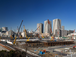 晴海埠頭の工事現場
