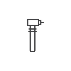 Dental drill line icon, outline vector sign, linear style pictogram isolated on white. Symbol, logo illustration. Editable stroke