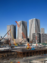 Obraz premium 晴海埠頭の工事現場