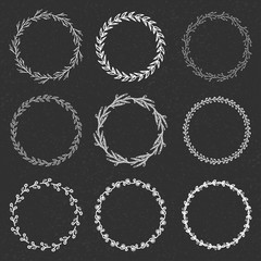 Set of 9 floral wreaths 