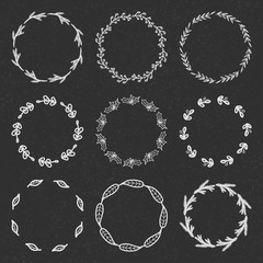 Set of 9 floral wreaths 