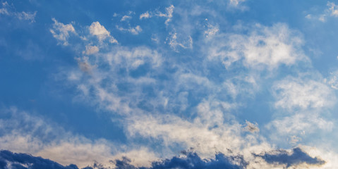 background, panorama of the sky with clouds