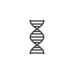 Genetics line icon, outline vector sign, linear style pictogram isolated on white. DNA strand structure symbol, logo illustration. Editable stroke