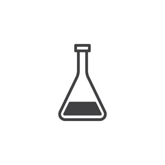 Medical test tube icon vector, filled flat sign, solid pictogram isolated on white. Conical flask symbol, logo illustration