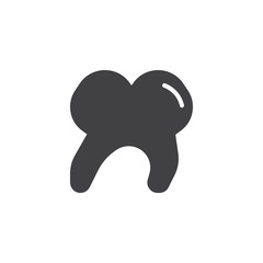Tooth icon vector, filled flat sign, solid pictogram isolated on white. Dental care symbol, logo illustration