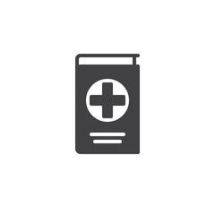Obraz premium Medical reference book icon vector, filled flat sign, solid pictogram isolated on white. Symbol, logo illustration