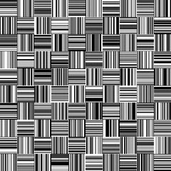 Seamless Black and White Straight Vertical and Horizontal Variable Width Stripes