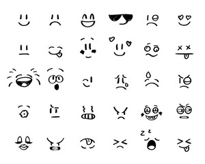 Modern outline style emoji icons collection. Premium quality symbols and sign web logo collection. Pack modern infographic logo and pictogram. Simple emoticons pictograms.