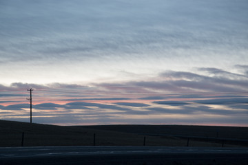 Fototapeta na wymiar Blue and Pink Prairie Skies