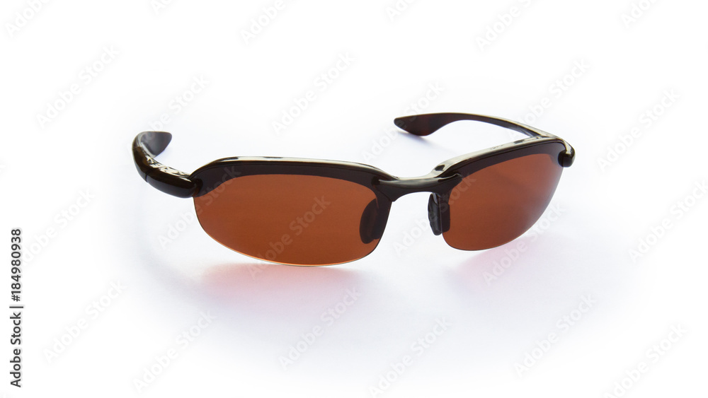 Wall mural brown sunglasses isolated on white background