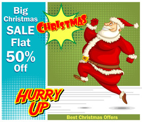 cartoon style Santa Claus for Christmas sell offers