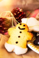 gingerbread man with christmas decorations