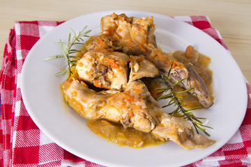 dish of rabbit stew