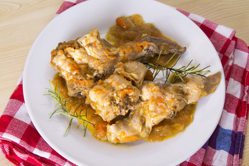 dish of rabbit stew