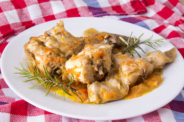 dish of rabbit stew