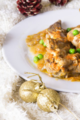 Christmas food, rabbit stew