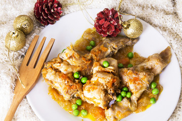 Christmas food, rabbit stew
