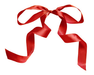 Large red silk ribbon bow