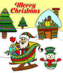 Christmas illustration for banner , greeting card , poster