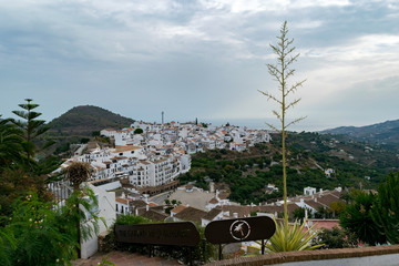 Obraz premium Landscape of the white city Frigiliana, Andalusia Spain