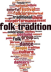 Folk tradition word cloud