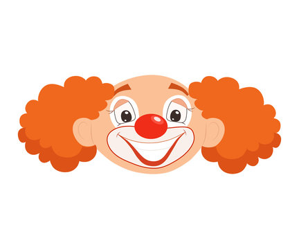 Cartoon clown face vector illustration.