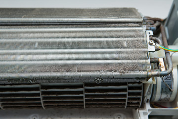 dirty dust on air conditioner Coil Fins