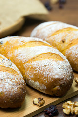 Homemade walnut and cranberry bread