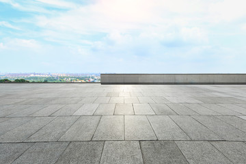 Empty city square floor and blue sky nature landscape