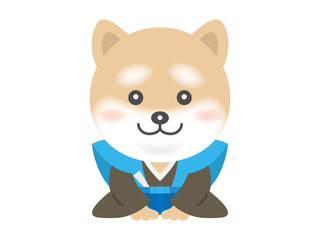 犬のイラスト（お正月Ver）