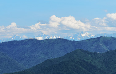 Snow-capped summit of Kackar Mountains in Rize, Turkey